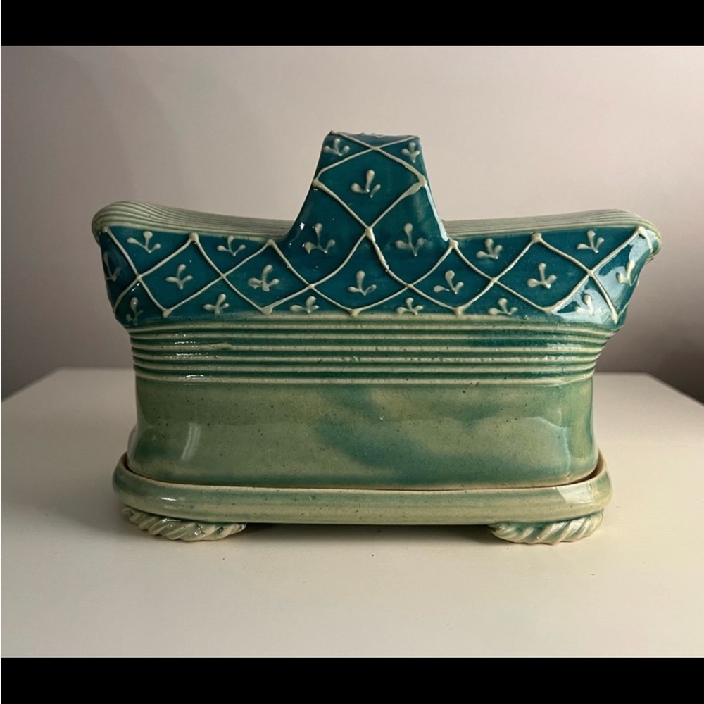 Charon Sachar Butter Dish Extended Clay Handmade Pottery. - Picture 2 of 3